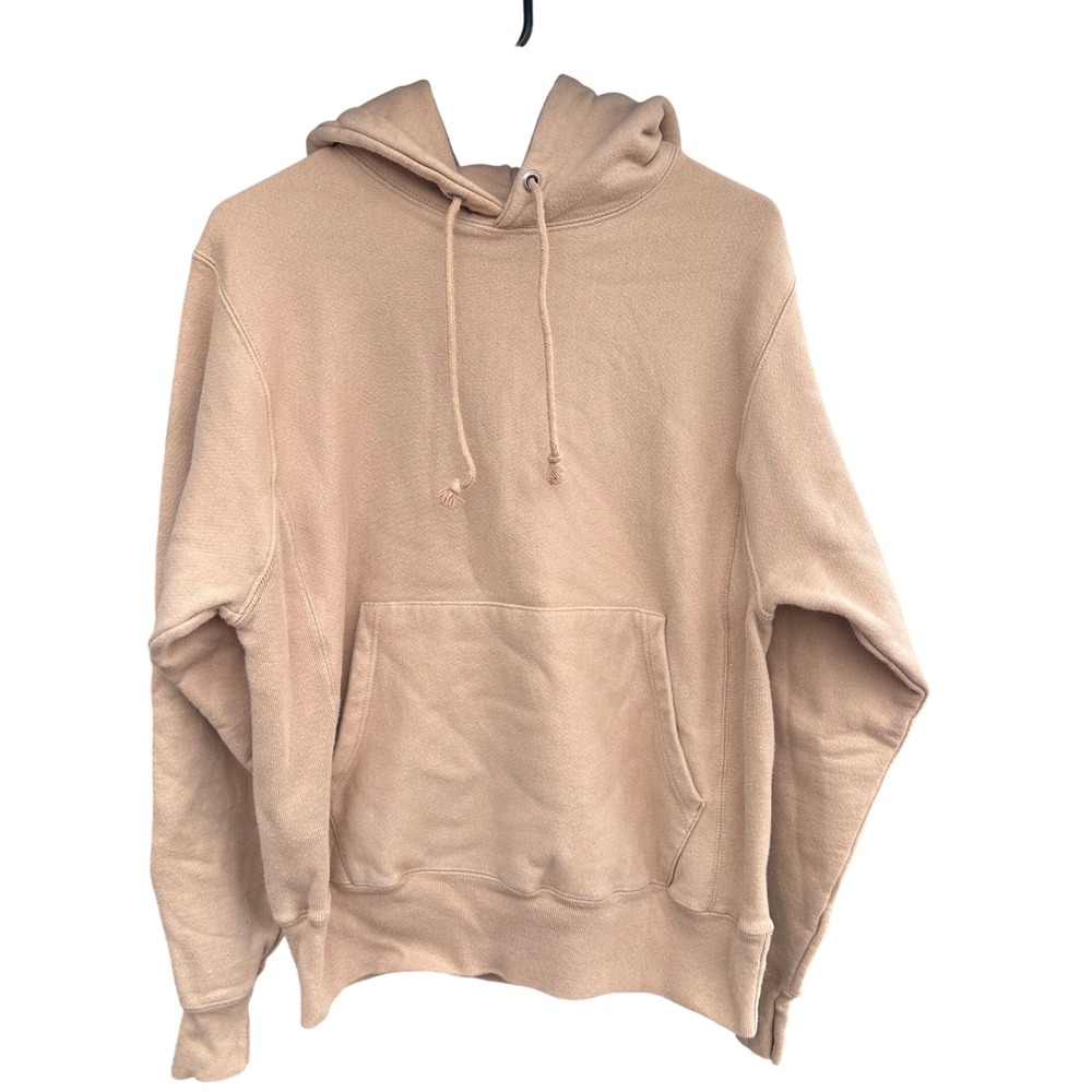 Champion Reverse Weave Hoodie Mens Small Tan Beige Pullover Sweatshirt Outdoor